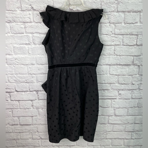 Marc by Marc Jacobs Black Polka Dot Bodycon Frill Dress Size 6 - Picture 2 of 8